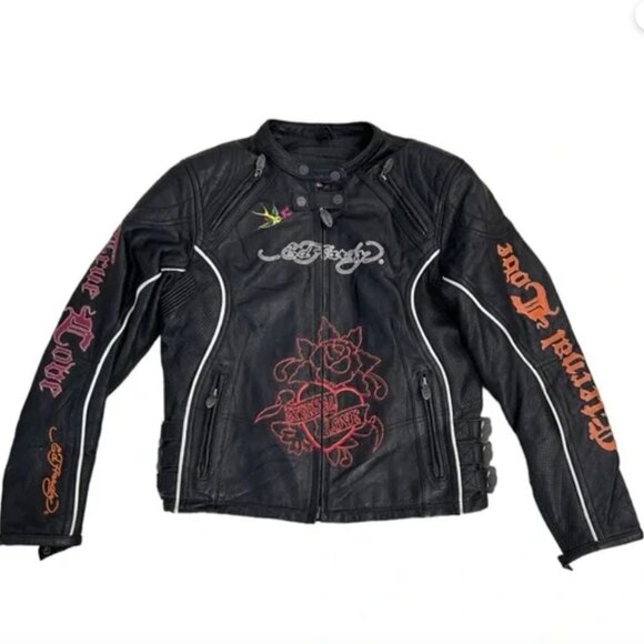 Vintage Ed Hardy Leather Jacket